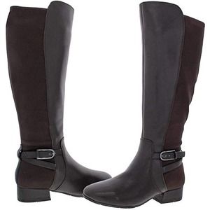 EASY SPIRIT Debut Leather Tall Riding Boots - 8.5 M (B,M) / Dark Brown - NIB